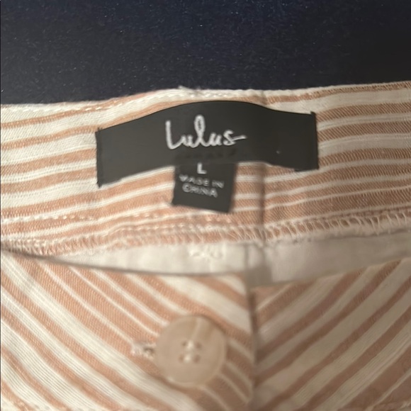 Lulu's Tan Striped Women's Shorts - Picture 3 of 4